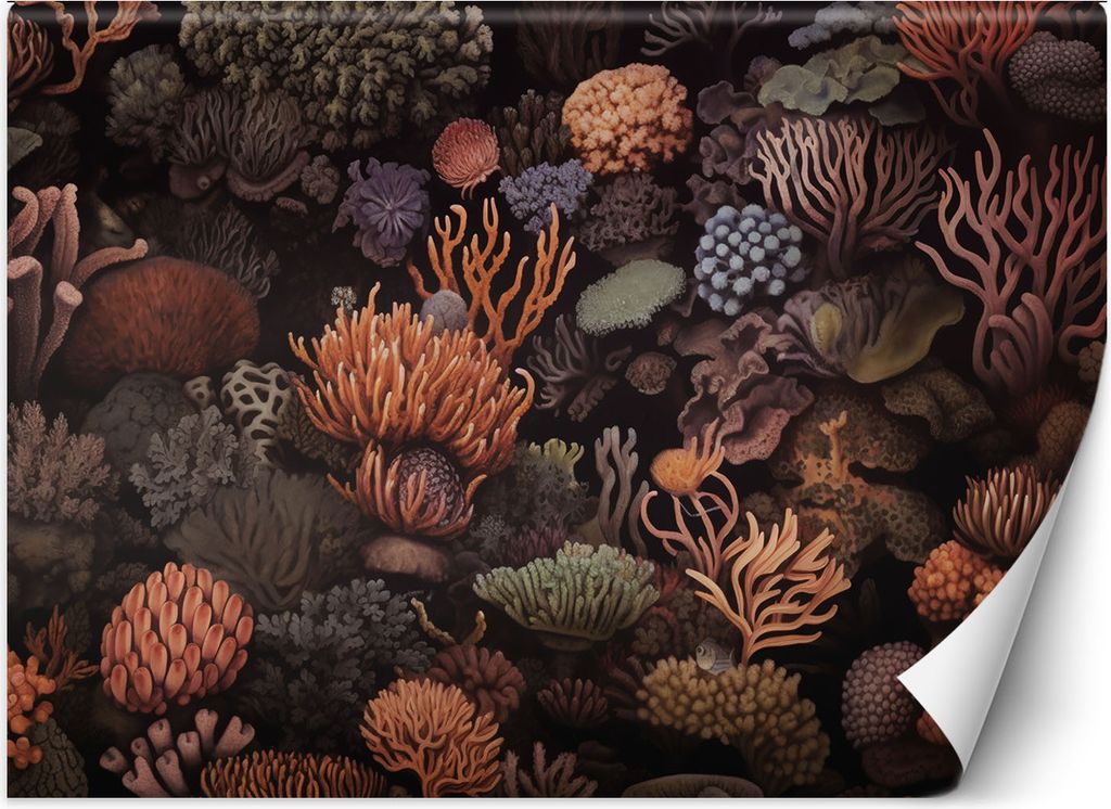 Vlies fototapete Korallen AI 150x105 cm Feeby Braun inkl. Kleber einfache Montage