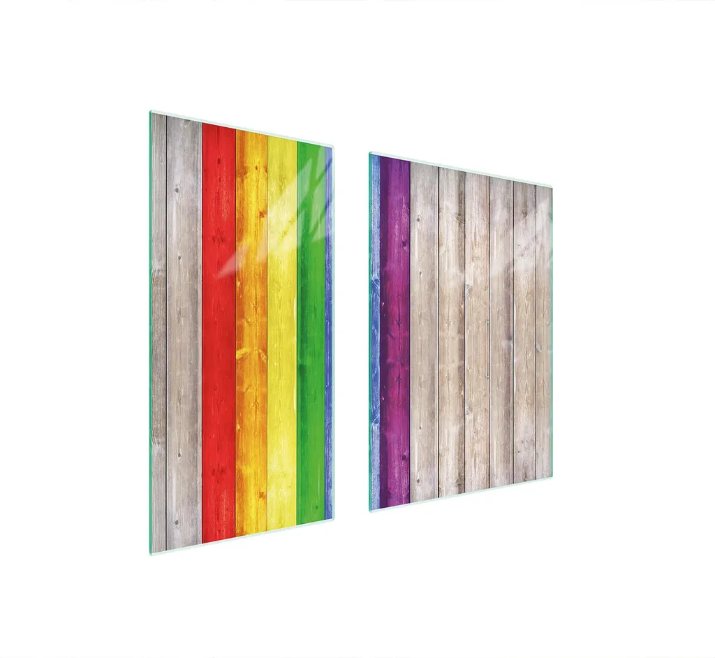 Tagliere Vetro 75x52 Coprifornelli 2 Pezzi Legno per Piano Cottura