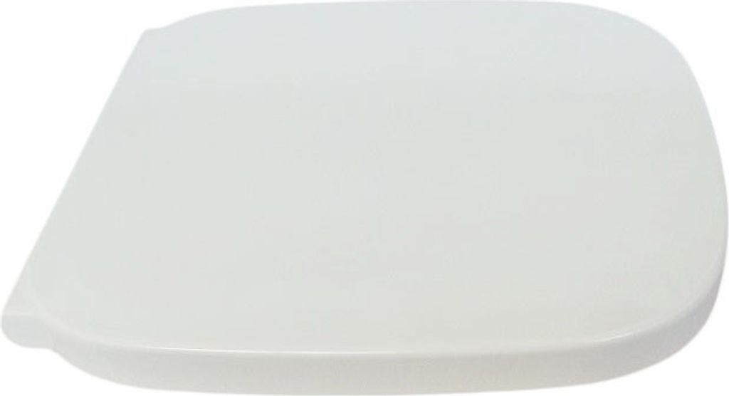 A white toilet seat is shown from a slightly elevated side angle against a white background.