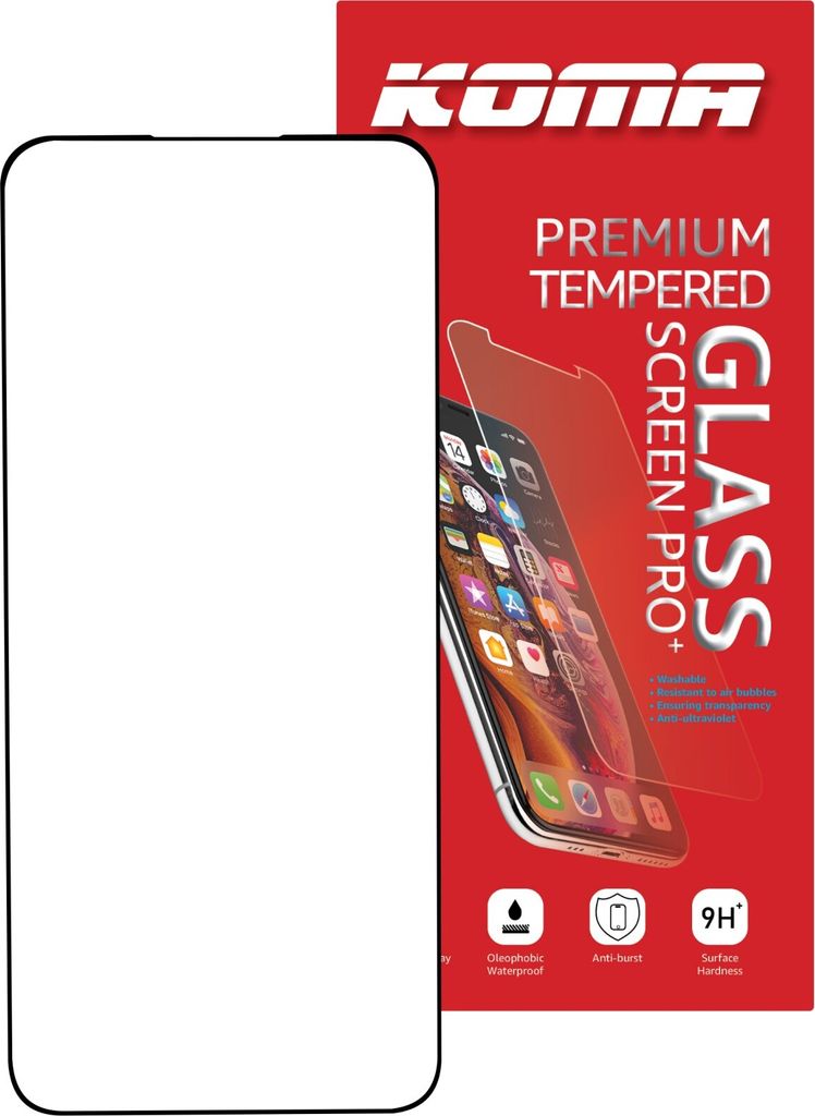 KOMA Gehärtetes Glas Full Cover für Samsung S22, 3D-Rundung, Härte 9H