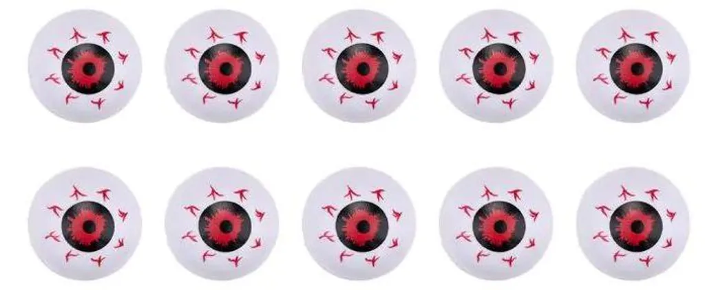 Yeux d'Halloween injectés de sang lot de 10 accessoires horreur 33mm