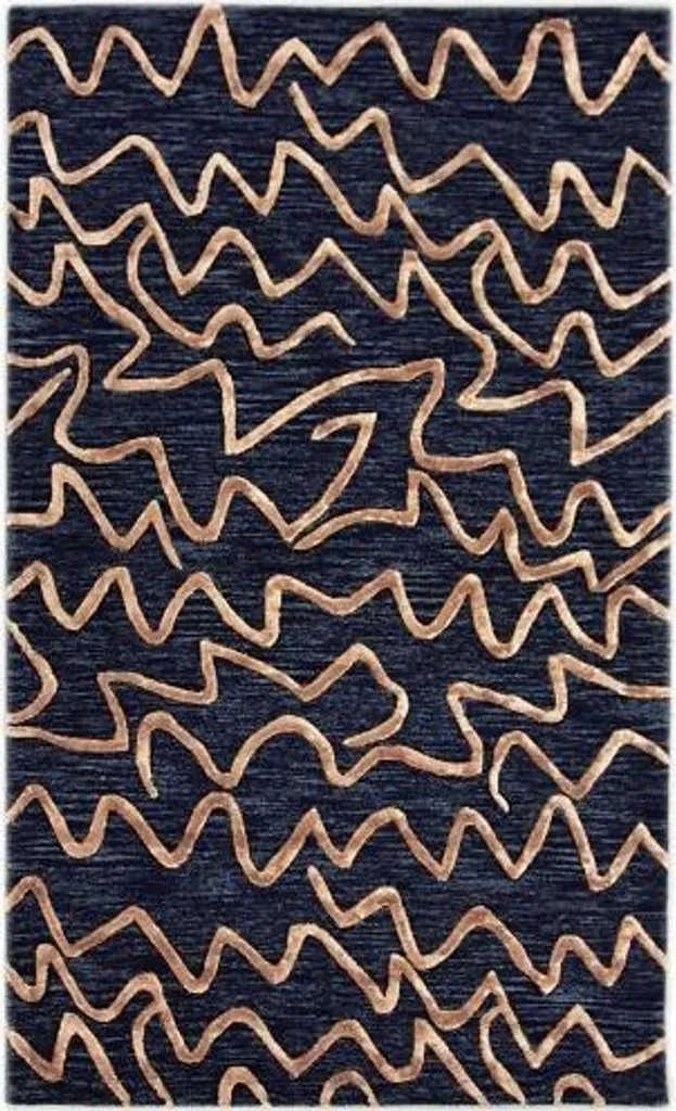Grand Tapis de Salon Bella Bleu Foncé 153x244 - Décoration Moderne