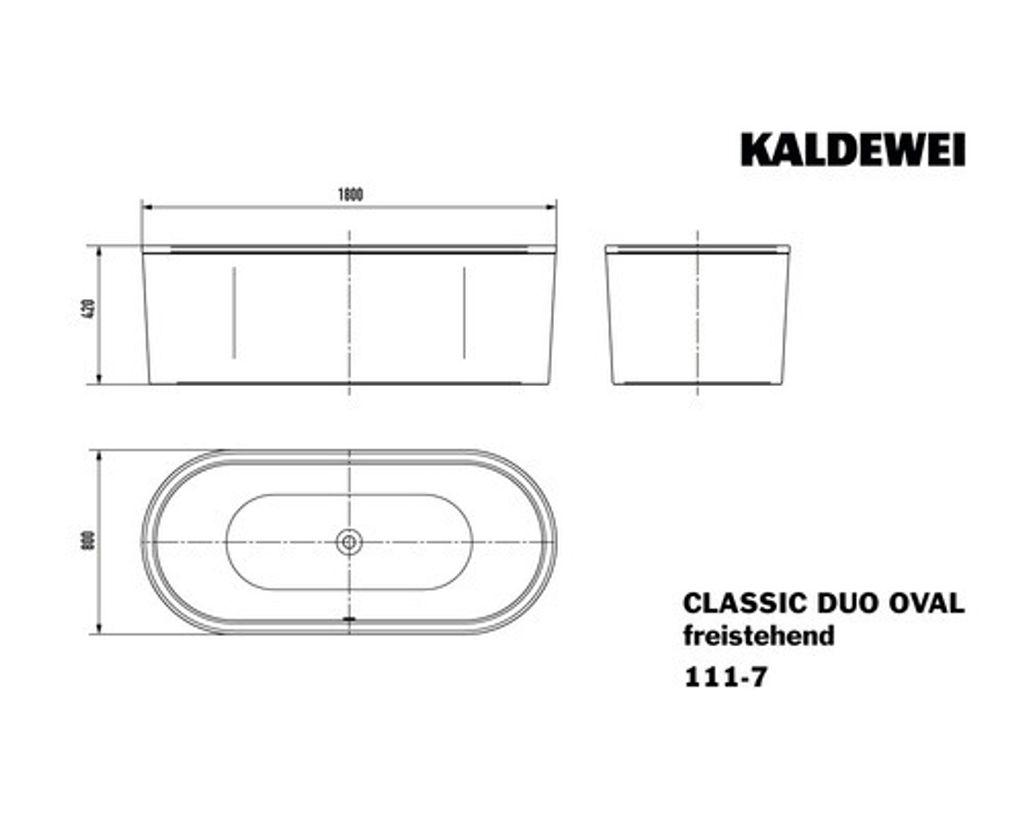 KALDEWEI Badewanne CLASSIC DUO OVAL freistehend alpinweiß