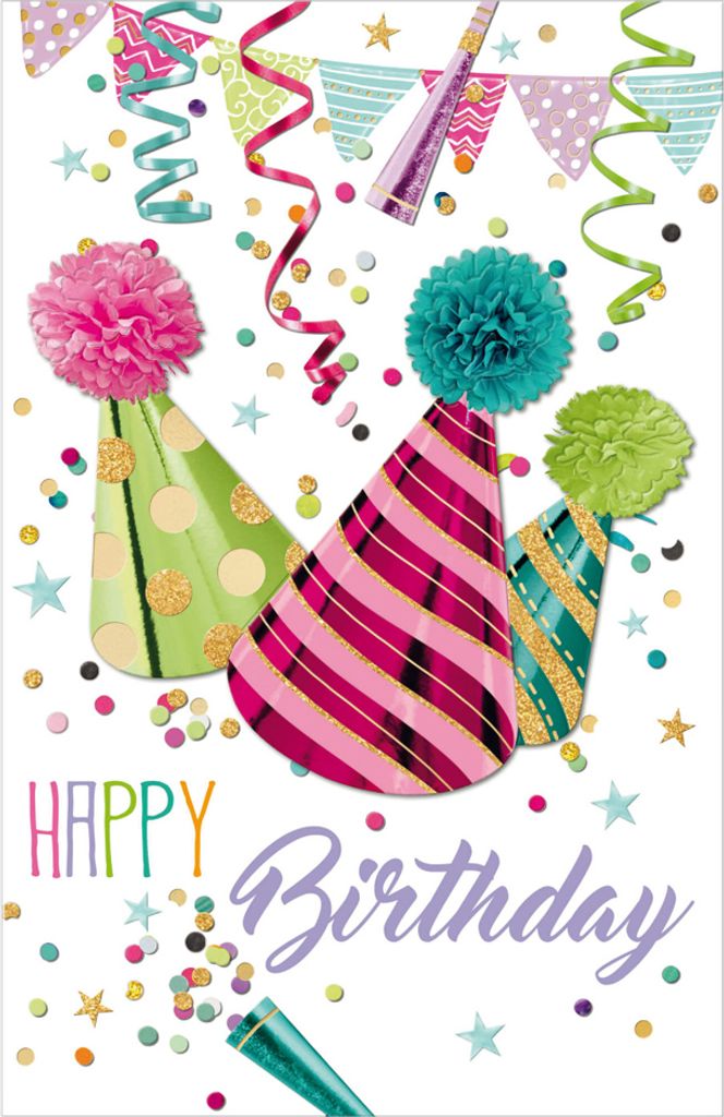SUSY CARD Geburtstagskarte Confetti "Partyhüte"