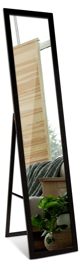 Standspiegel 36x156 cm für Garderobe, Schlafzimmer, Wohnzimmer und Flur mit Holzrahmen