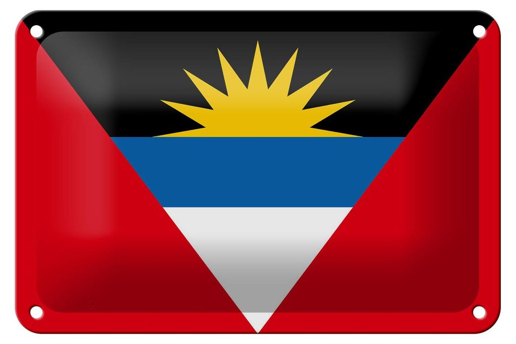 Blechschild Flagge Antigua und Barbuda 18x12cm Flag