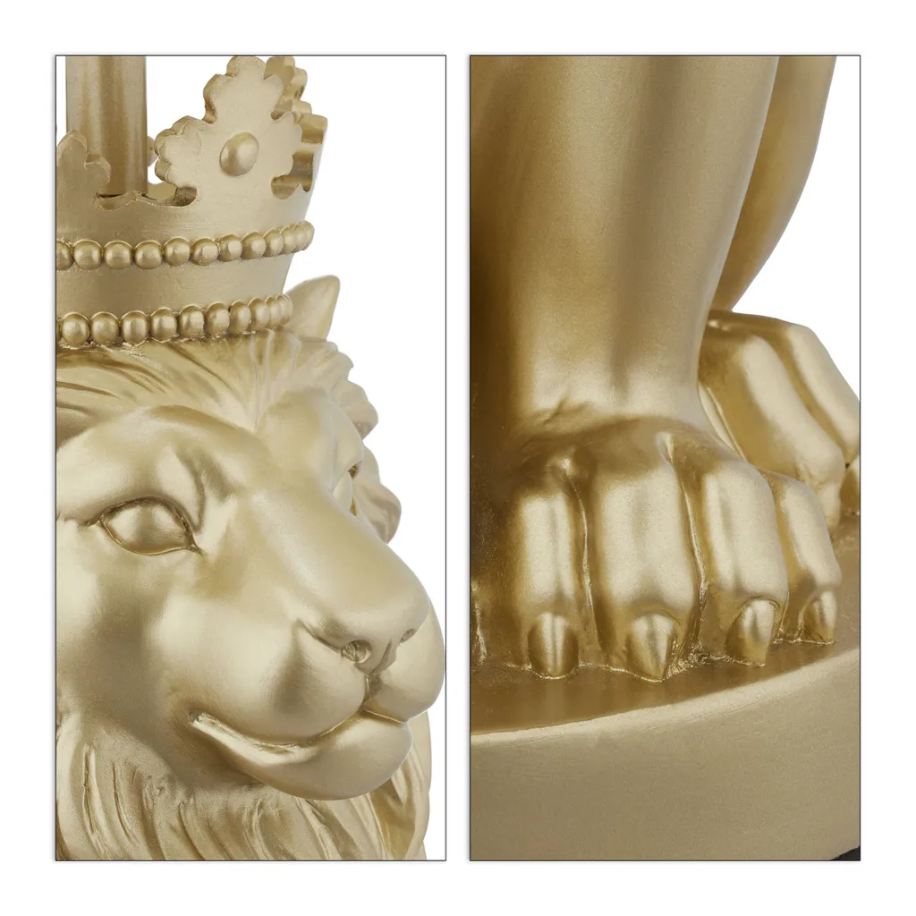 Lampada da Tavolo Leone Oro Relaxdays | Design Elegante e Moderno - 6