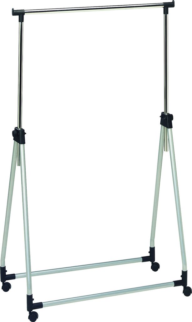 Haku Rollgarderobe, alu - Maße: 89 cm x 47 cm x 100-165 cm; 44772