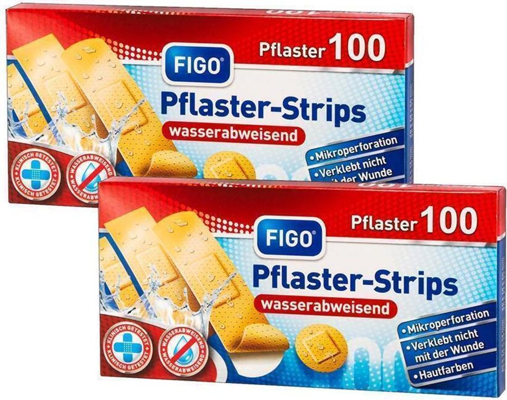 Immer vorbereitet: 200 hautfarbene, wasserabweisende Pflaster-Strips in 4 Größen für schnelle Hilfe bei kleinen Verletzungen