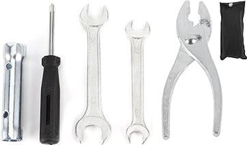 Motorrad Reparatur Werkzeug Set, Bordwerkzeug Langlebig Motorreparatur-Schraubendreher Zangen Werkzeugschlüssel tragbar Zündkerzen Steckschlüsse...