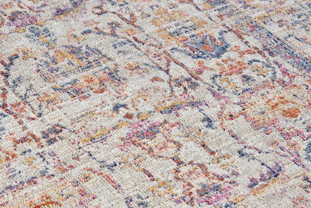 Tapis Luxor Facile à Nettoyer Crème Multicolore Résistant aux Taches - 4