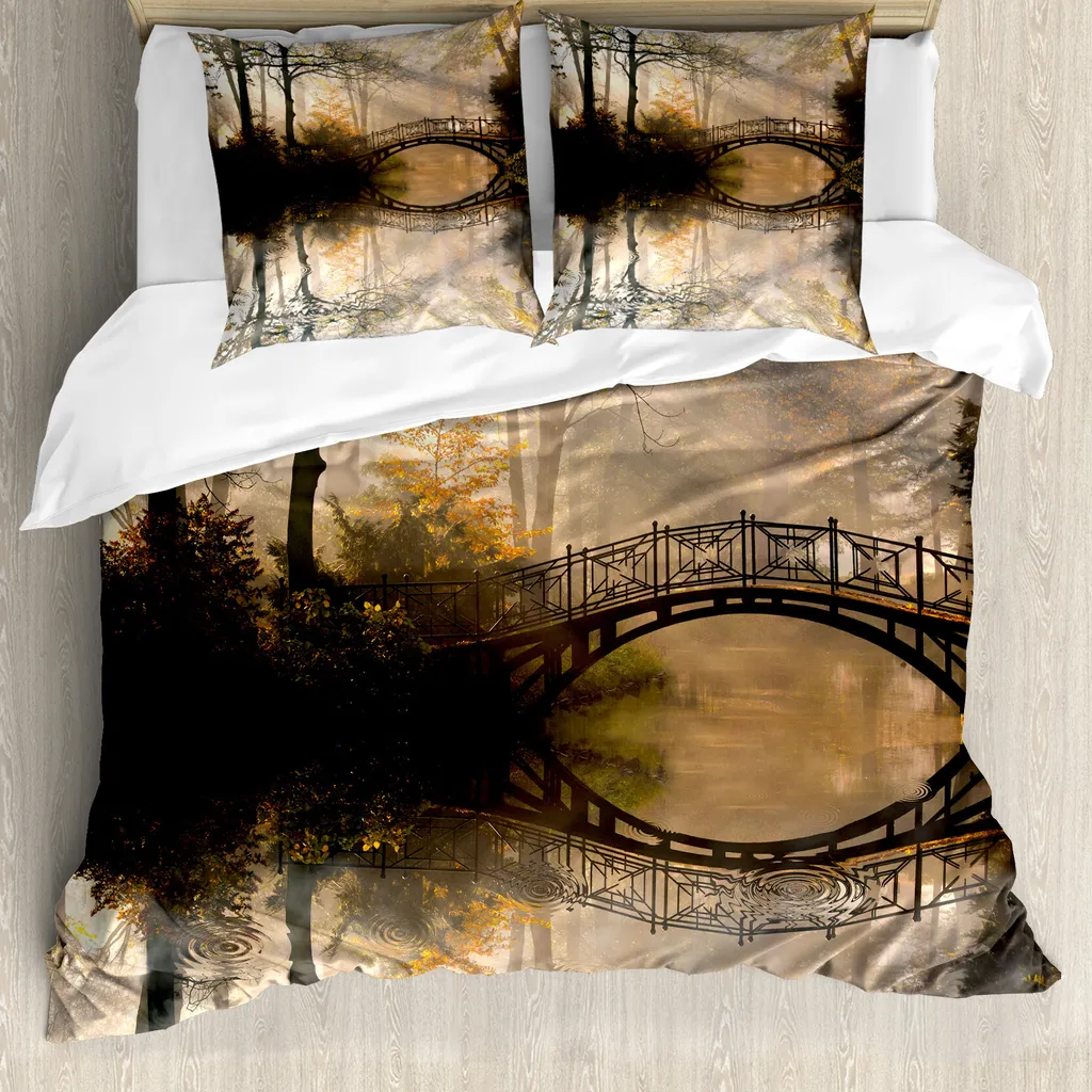 Set Letto ABAKUHAUS Brücke River Forest 155x220 Anallergico