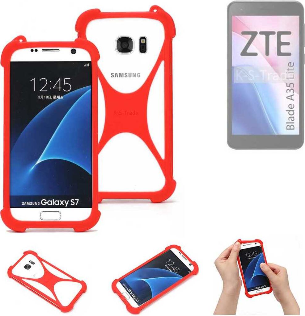 K-S-Trade Handy-Hülle kompatibel mit ZTE Blade A35 Lite Schutz-Hülle Bumper Silikon Schutz Hülle Cover Case Silikoncase Silikonbumper TPU Softcase
