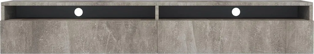 Banc TV Moderne 180 cm Rednaw - Meuble Bas de Salon Finition Béton