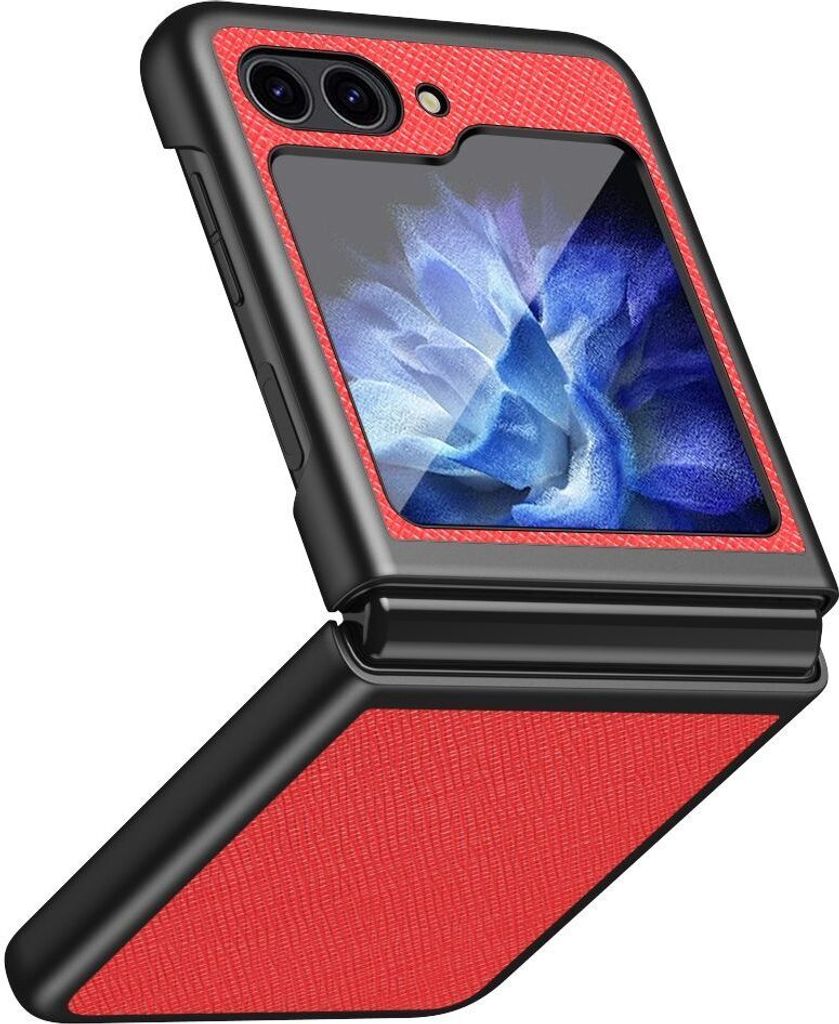 König Design Hülle kompatibel mit Samsung Galaxy Z Flip5 5G Kunststoff Soft Handyhülle - Handy Case Rot