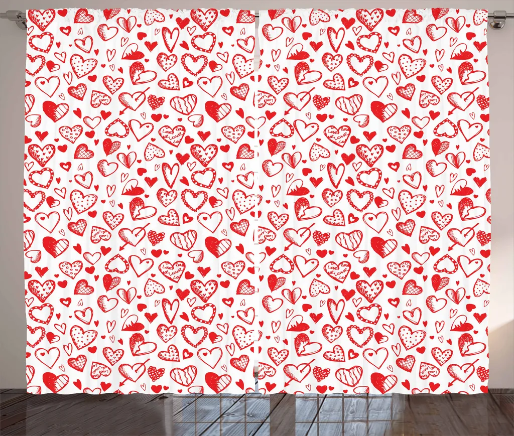 Tenda San Valentino ABAKUHAUS 280x175 cm Bianca e Rossa - Design Rustico