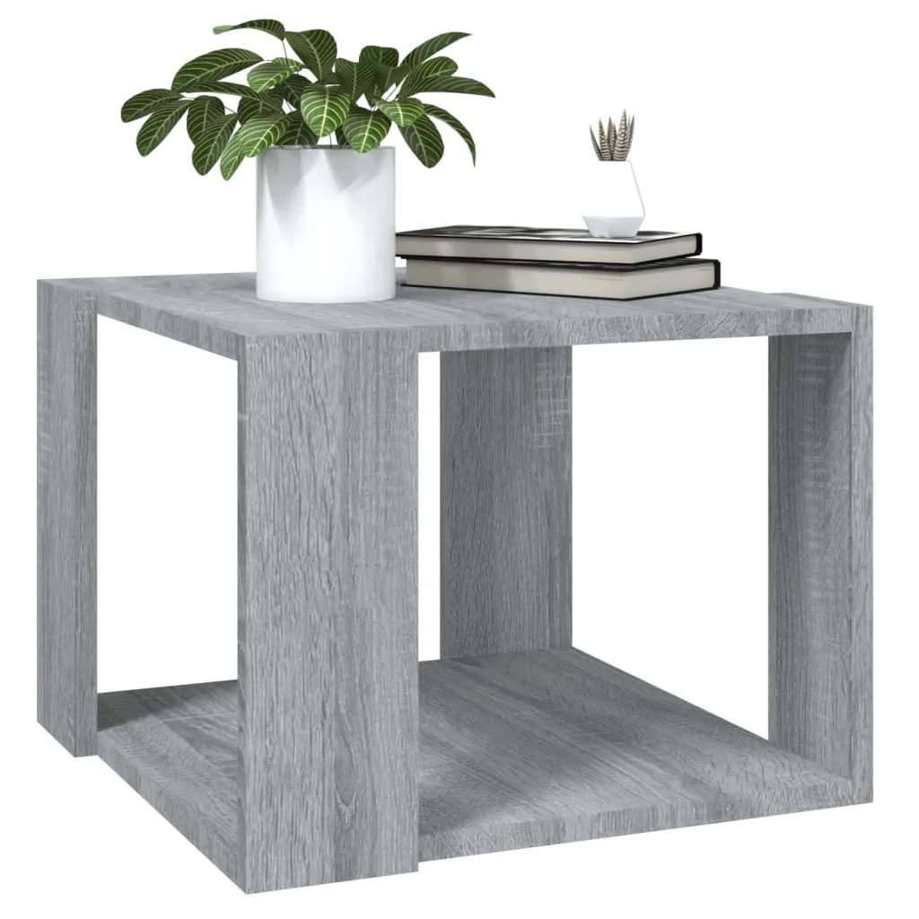 Table basse compacte en bois composite Gris Sonoma 40x40cm résistante - 4