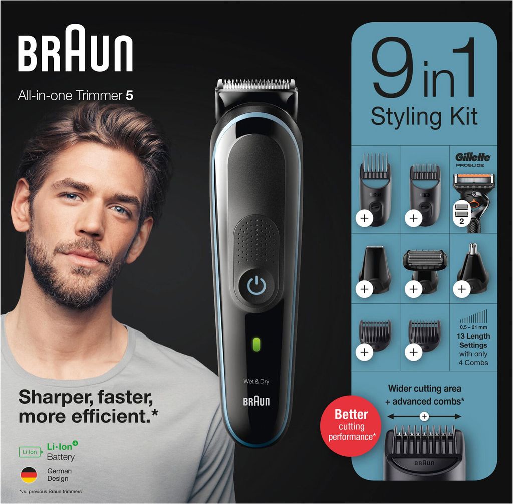Multi-Grooming-Kit 5 MGK5380, trymer do brody 9 w 1 dla Zdjęcie produktu 4