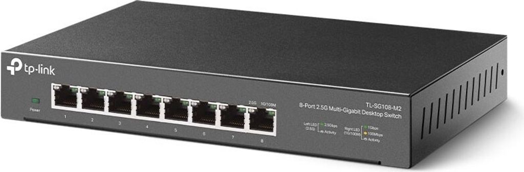 TP-Link Switch Gigabit A 10 Porte Con 8 PoE+ 61W - Gestito, Auto Recovery, Modalità Extend 250m, Silenzioso