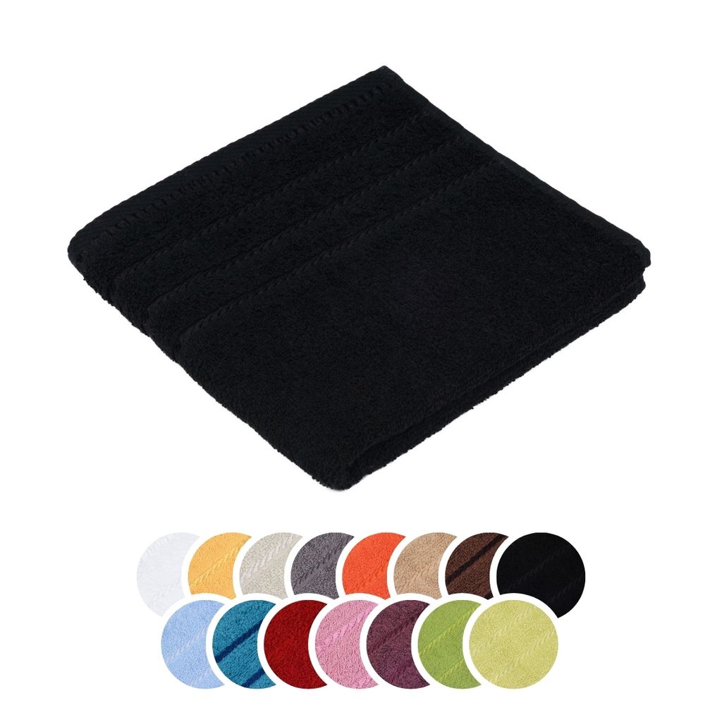 liebling Gästetuch, 100% Baumwolle, Serie Potsdam, 30 x 50 cm, 60 Grad waschbar, trocknergeeignet, Farbe: schwarz