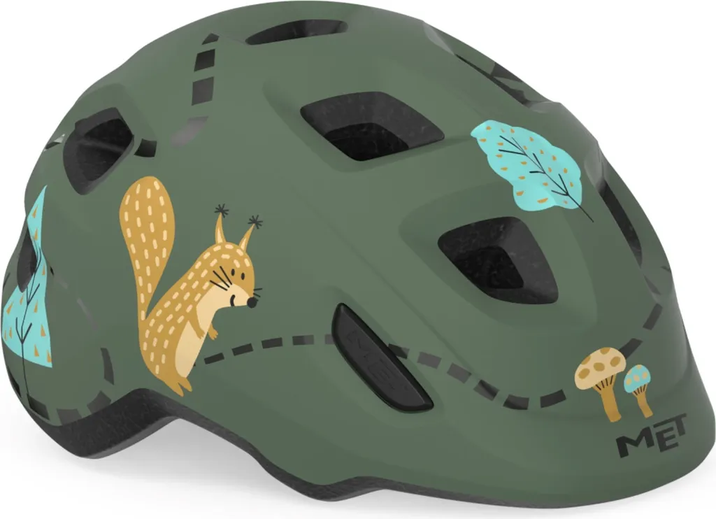 Casque vélo enfant MET Hooray avec protection arrière plate Vert Mat S