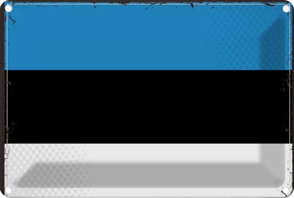 vianmo Blechschild 12x18 cm Estlands Estonia Flagge Fahne Wappen