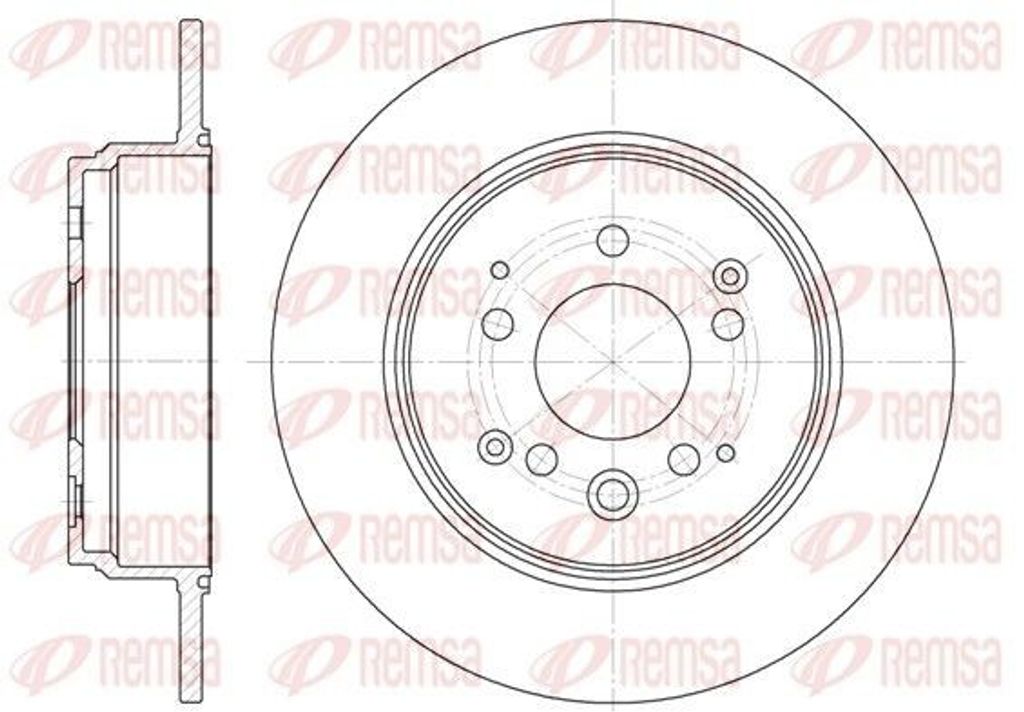2x REMSA Bremsscheibe 61157.00 hinten für HONDA CR-V II (RD_) 281 8mm 59mm 4 3kg