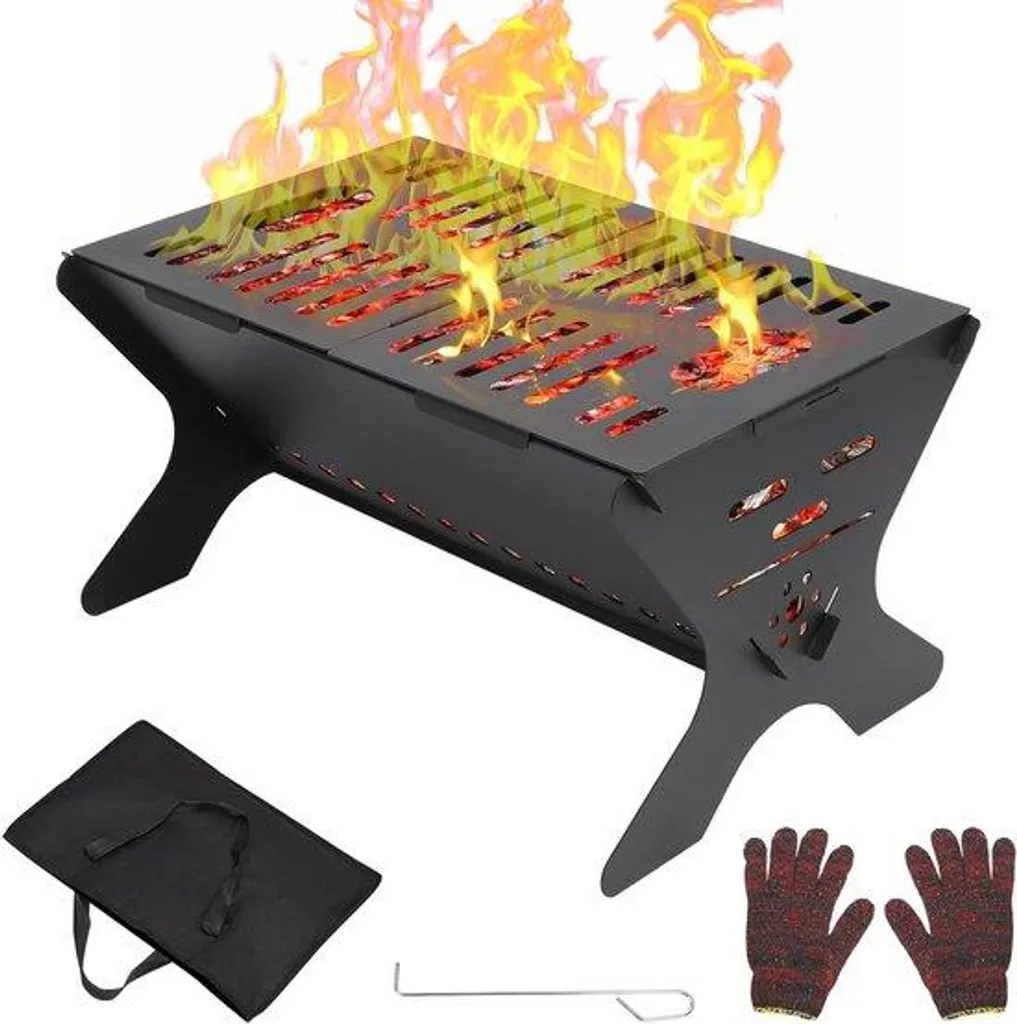 Barbecue de Camping Pliable Idéal pour Terrasse et Jardin 46cm