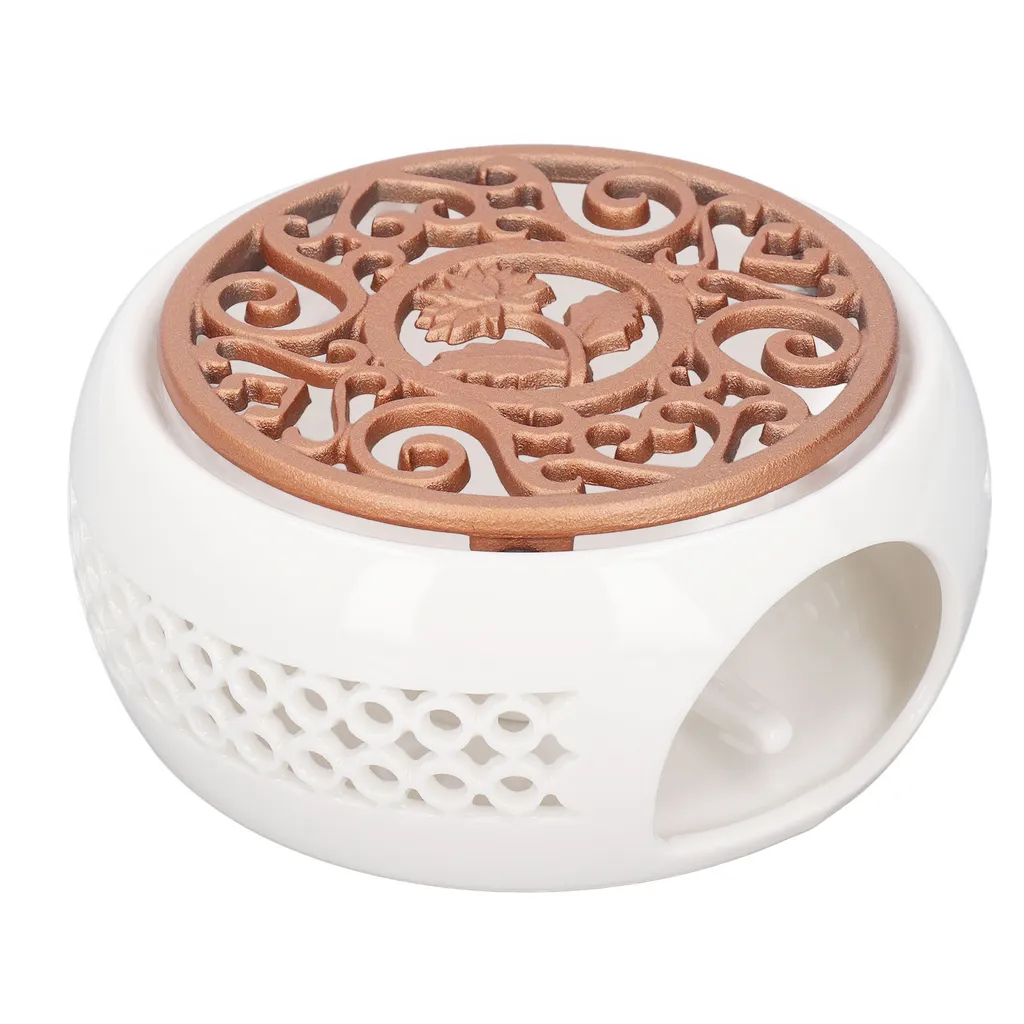 Chauffe-théière en céramique design ajouré chauffe-plat robuste - 2