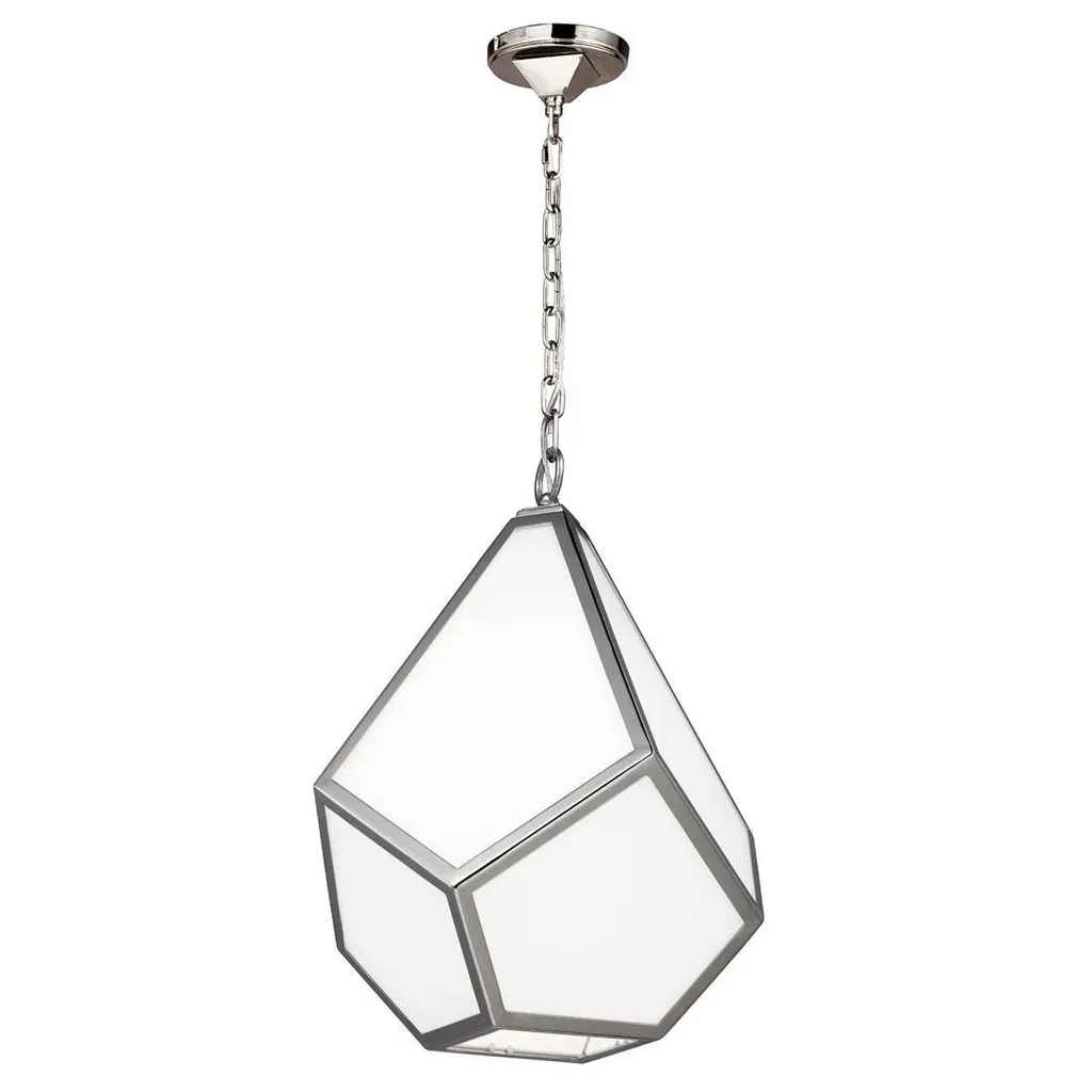 Lampe suspendue Diamond Feiss en nickel poli 1xE27 60W style chic