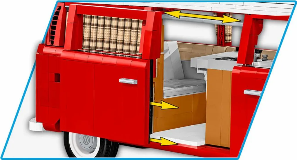 Combi VW Transporter T2A à assembler - Décoration vintage 2650 pièces - 8