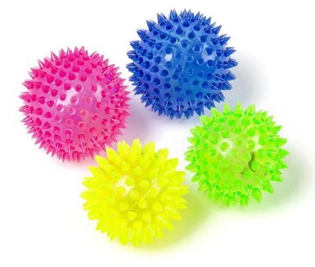 Balle à picots massants avec éclairage automatique - Jeu sensoriel 6 cm
