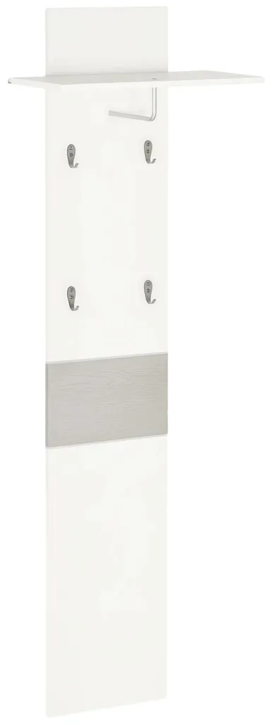 Porte-manteau en bois blanc au design moderne pour entrée épurée