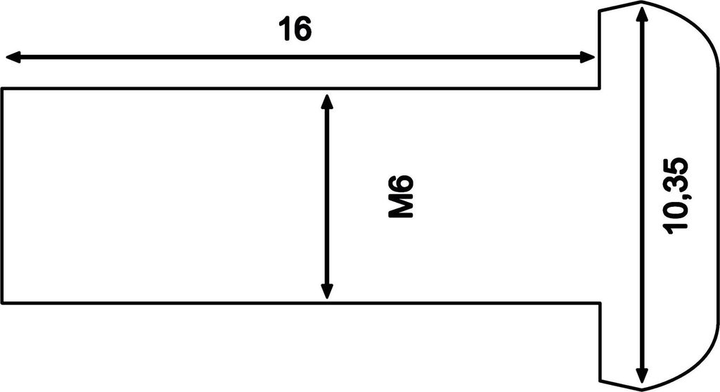TRW Schraube M6 x 1, Schaftlänge 15, 80 mm, Gesamtlänge 19, 00 mm