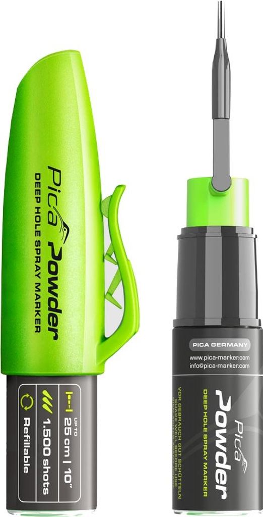 Pica POWDER Deep Hole Spray Marker Bohrlöcher bis zu 25 cm ZERO GAS 2020