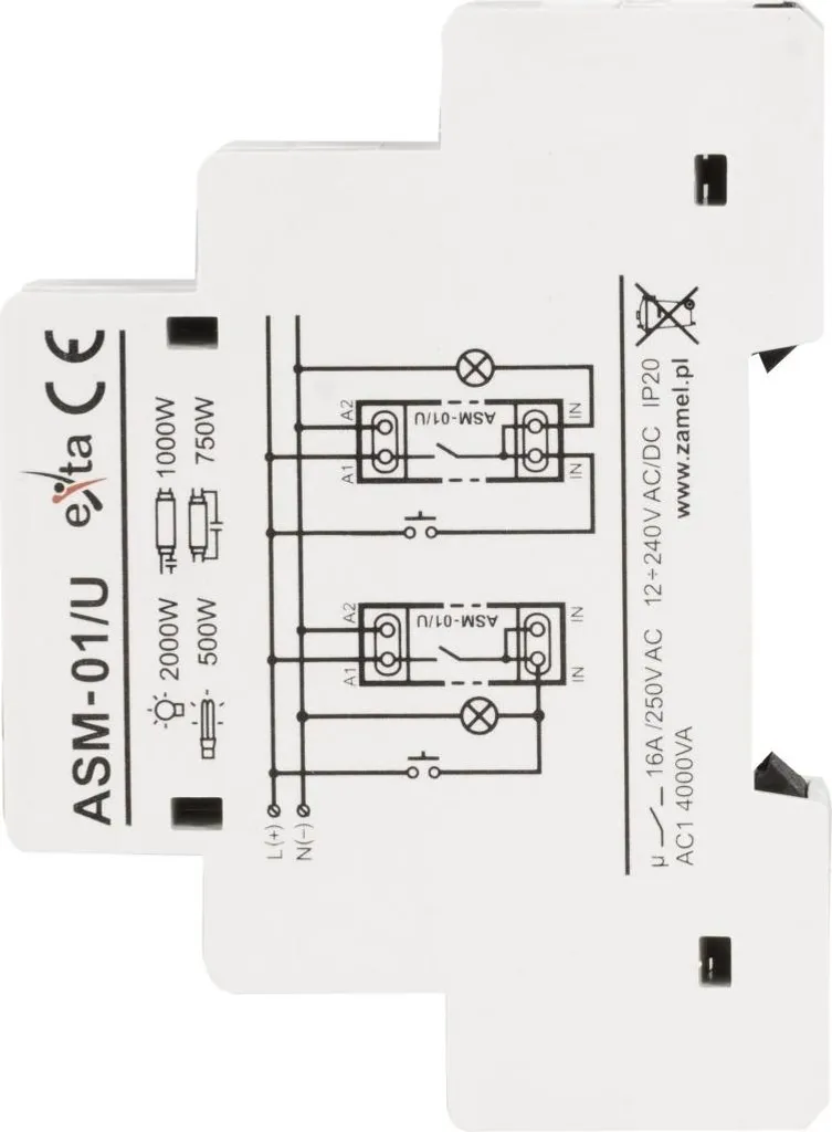 Automate d'éclairage escalier ASM-01/U - Temporisation réglable 240V - 4