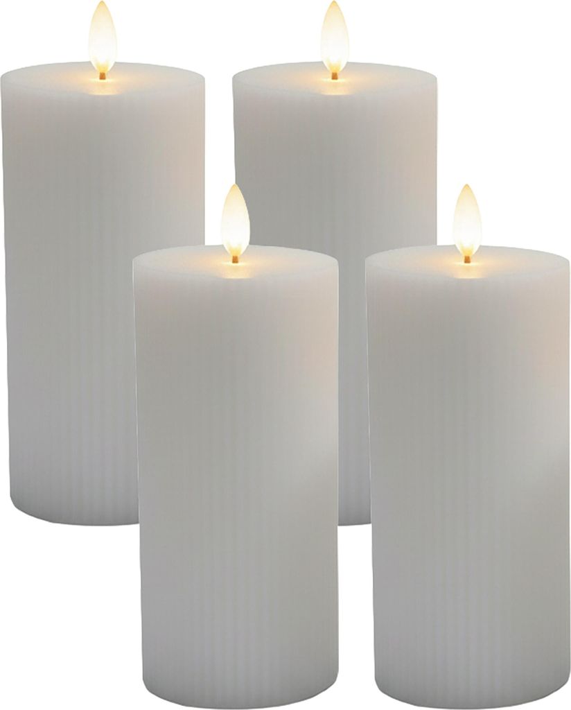 Relaxdays LED Kerzen, 4er Set, HxD: 18 x 7,5 cm, flackernde Produktbild 