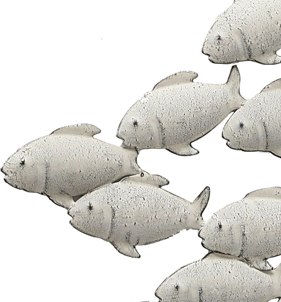 Wandobjekt Wandbild Wanddeko Fischschwarm grau Eisen L 97 Produktbild 2
