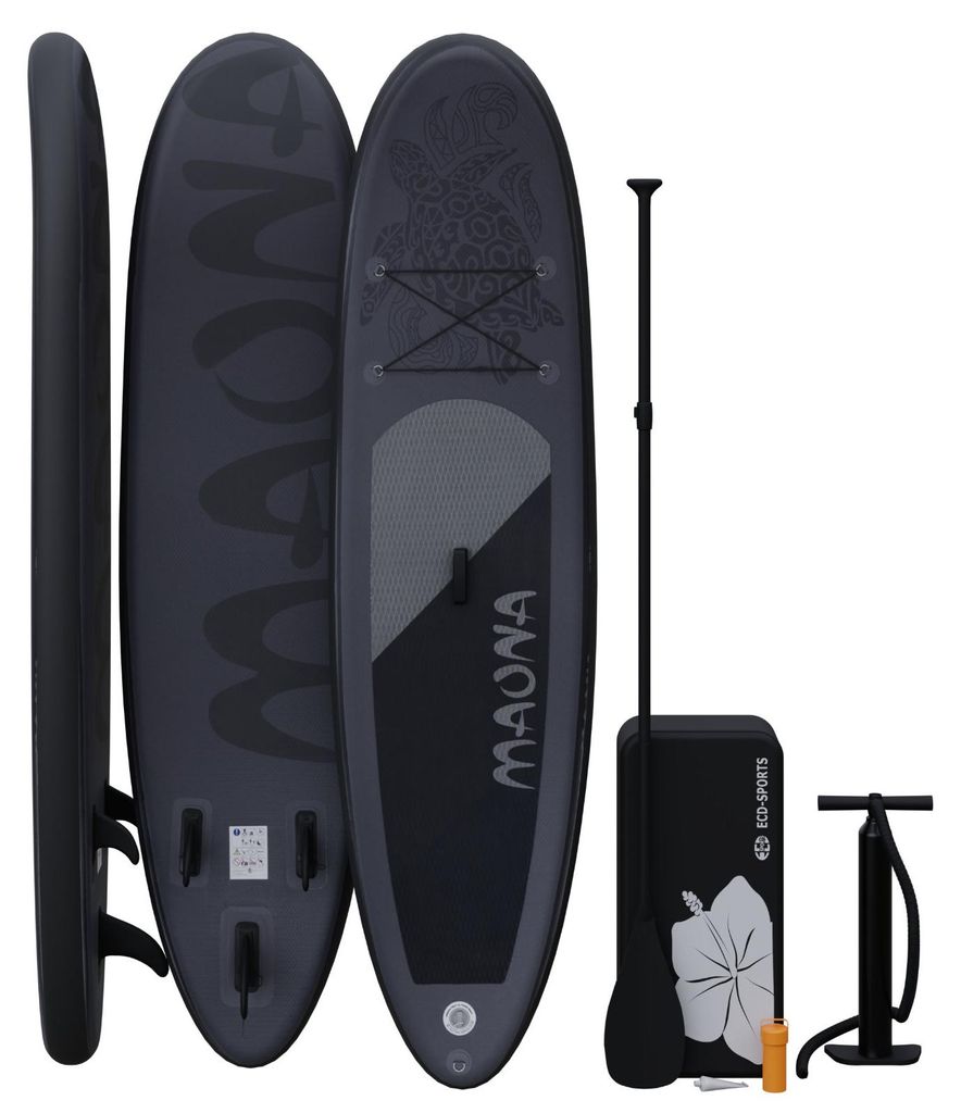 Stand Up Paddle-Board MAONA Schwarz SUP Board Komplettset Produktbild 