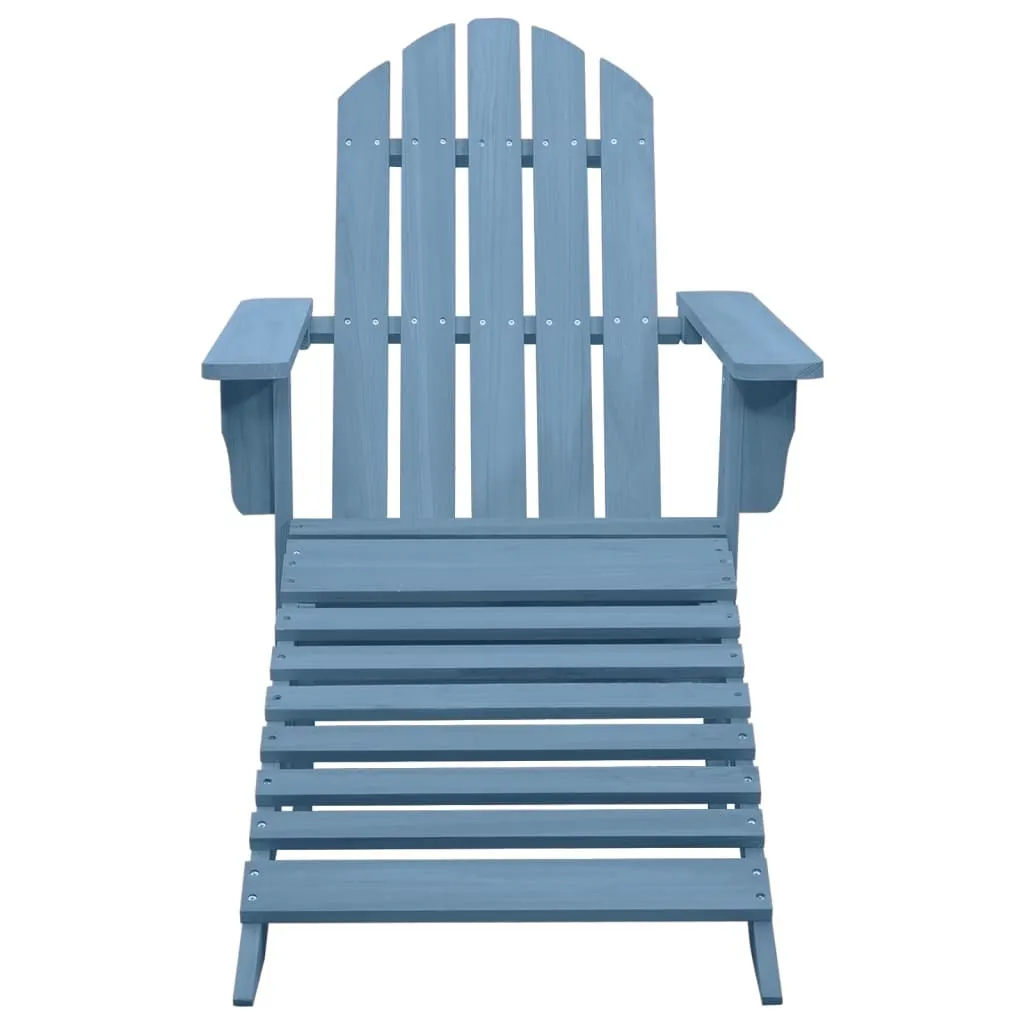 Sedia Adirondack Blu per Giardino vidaXL con Poggiapiedi - Comfort Legno