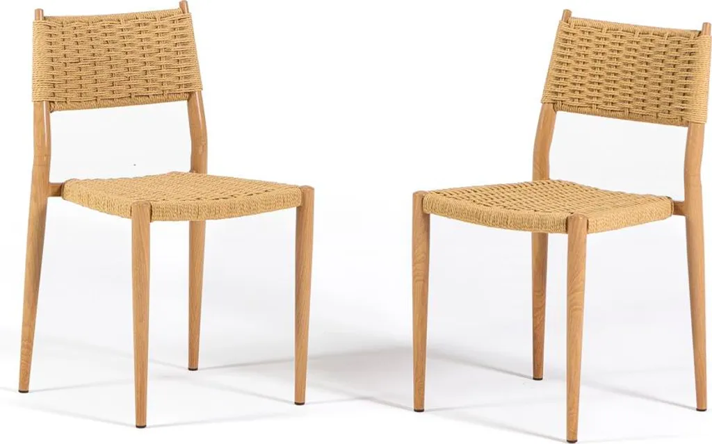 Chaises GABRIELLA en corde faite main et structure métal robuste bois