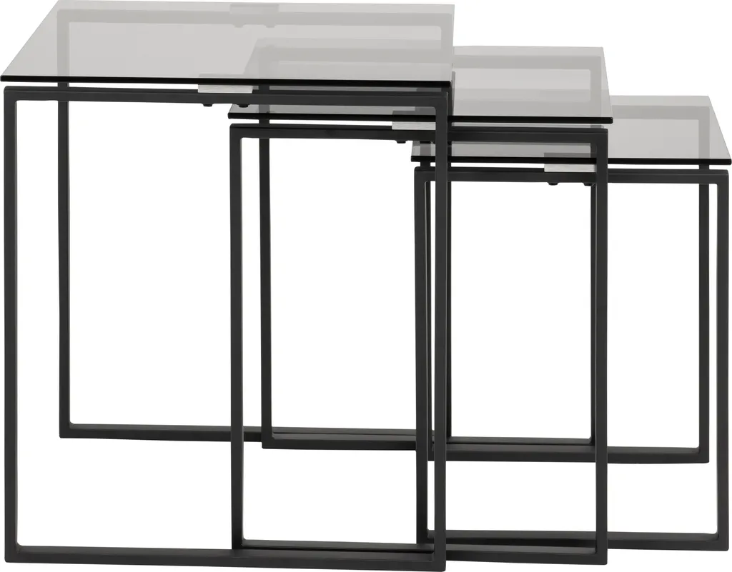 Lot de 3 tables basses gigognes Kamma grises pour un salon moderne