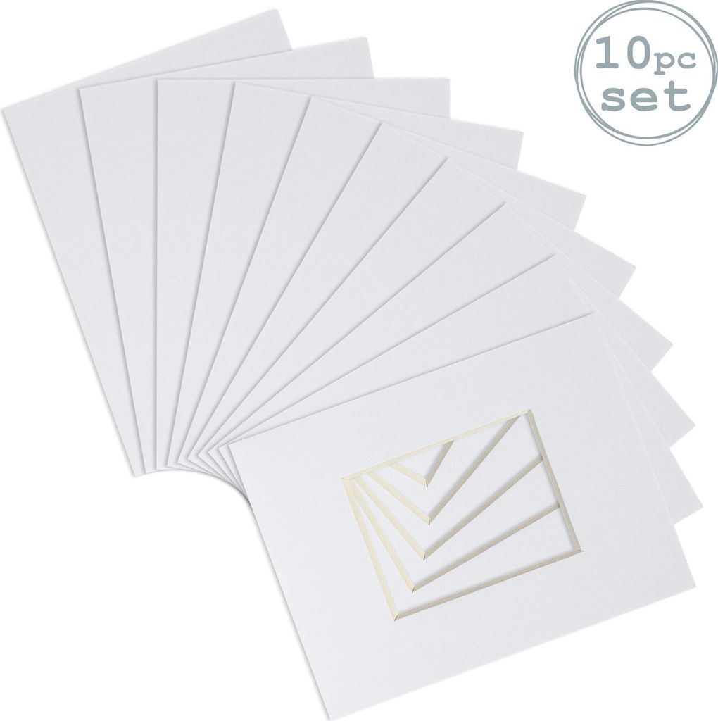 Nicola Spring 10pc Bild Photo Mounts Set - To Fit Frame-Größe 8 x 10" für Bildgröße 4 x 6" - Weiß