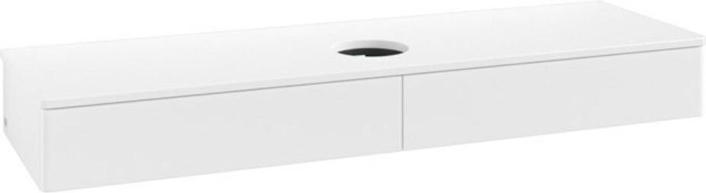 V&B Waschtischunterschrank ohne Frontstruktur, mit Beleuchtung Antao 160x50cm, WBP-farbe Lac, wh. m lacquer