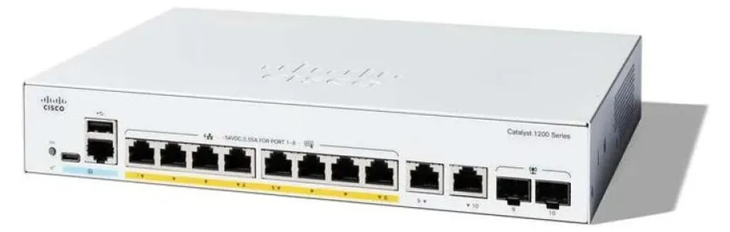 Cisco Catalyst 1200 8P GE PoE Ext avec Alimentation PoE et Design Compact