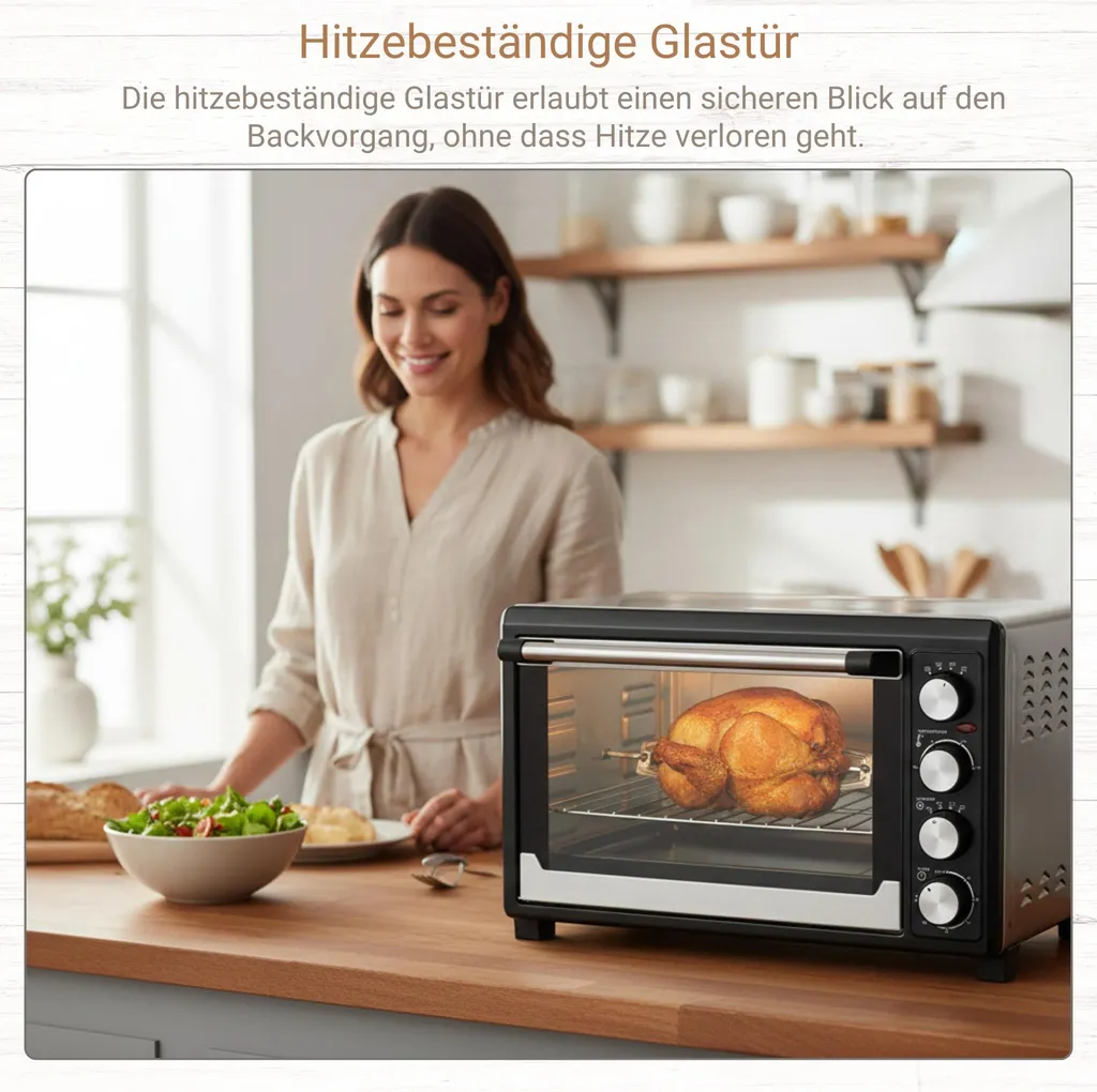 Four à pizza compact Budisu 45 Litres avec mode de cuisson ventilée