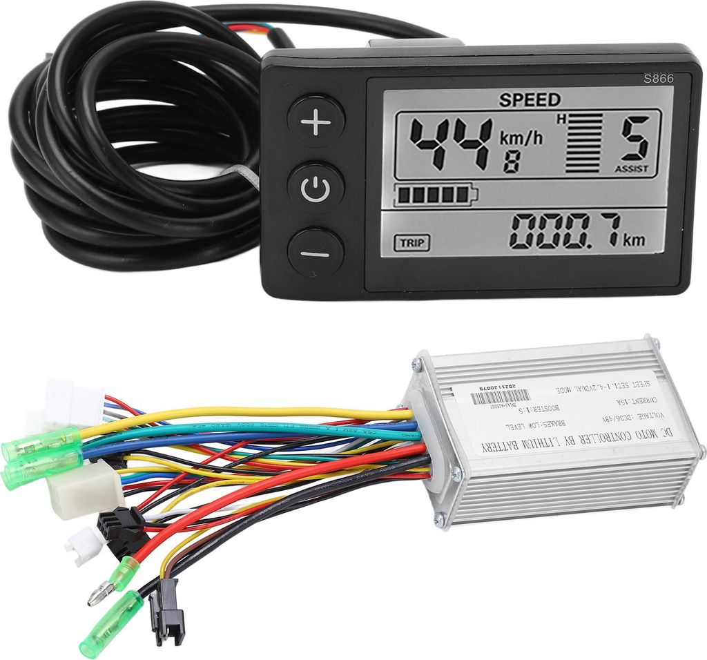 36V/48V 250W/350W 15A Bürstenloser Motor Controller LCD866 Display Panel Elektrofahrrad Kit