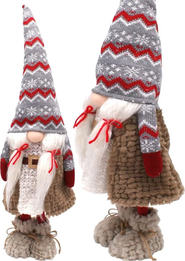 Nain folklorique 59 cm pour décoration de Noël et ambiance de chalet