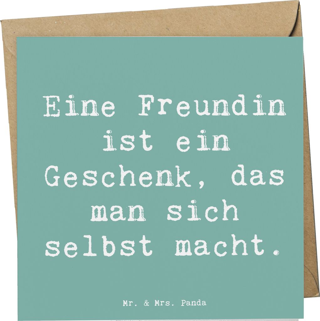 Mr. & Mrs. Panda Grußkarte Spruch Geschenk Freundin - Meeresbrise - Dankeschön, Danke sagen, Glückwunschkarte, wahre, Lächeln, faltkarte, doppe...