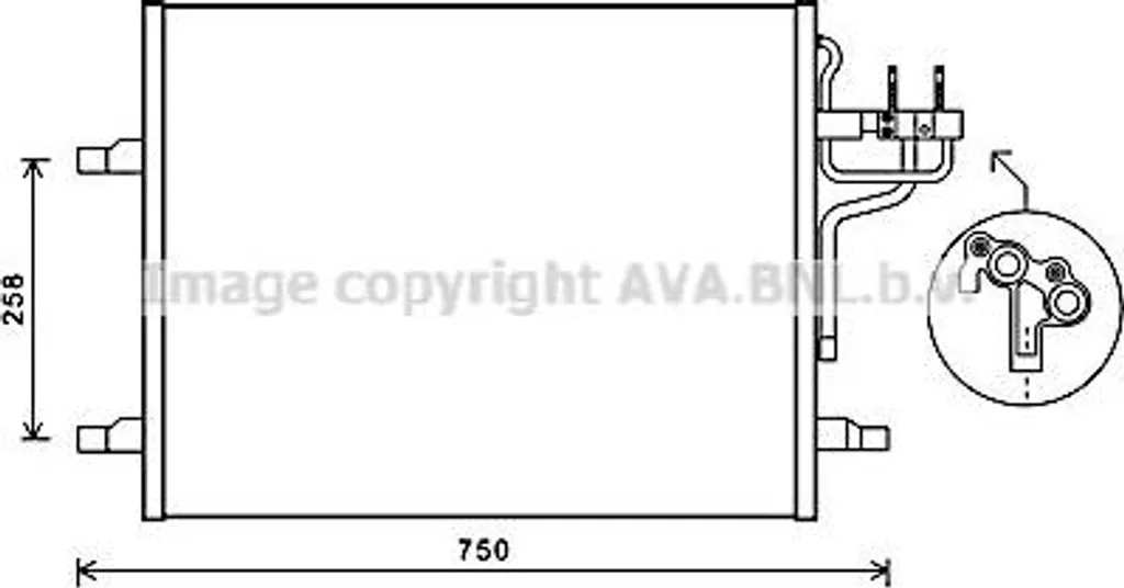 Condensateur AVA FDA5483 pour Clim Kuga - Remplacement OE 1522067